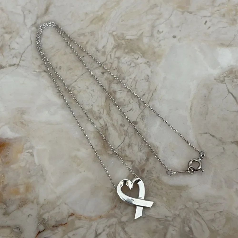 Tiffany & Co. Paloma Picasso Loving Heart Necklace Sterling Silver
